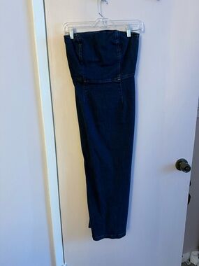 GAP Dark Blue Strapless Midi Dress